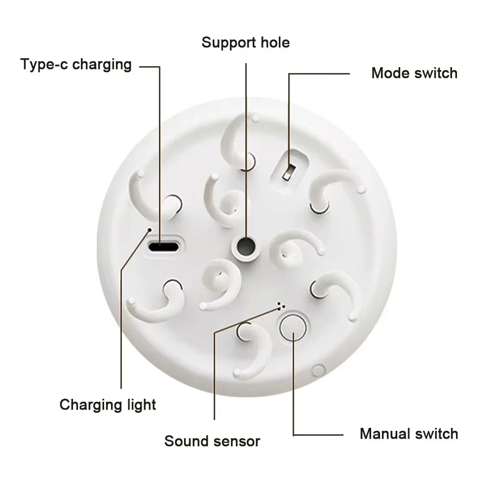 Lampara Led Forma Medusa Con Movimiento   ¡ Luces de Colores y responde a la voz !